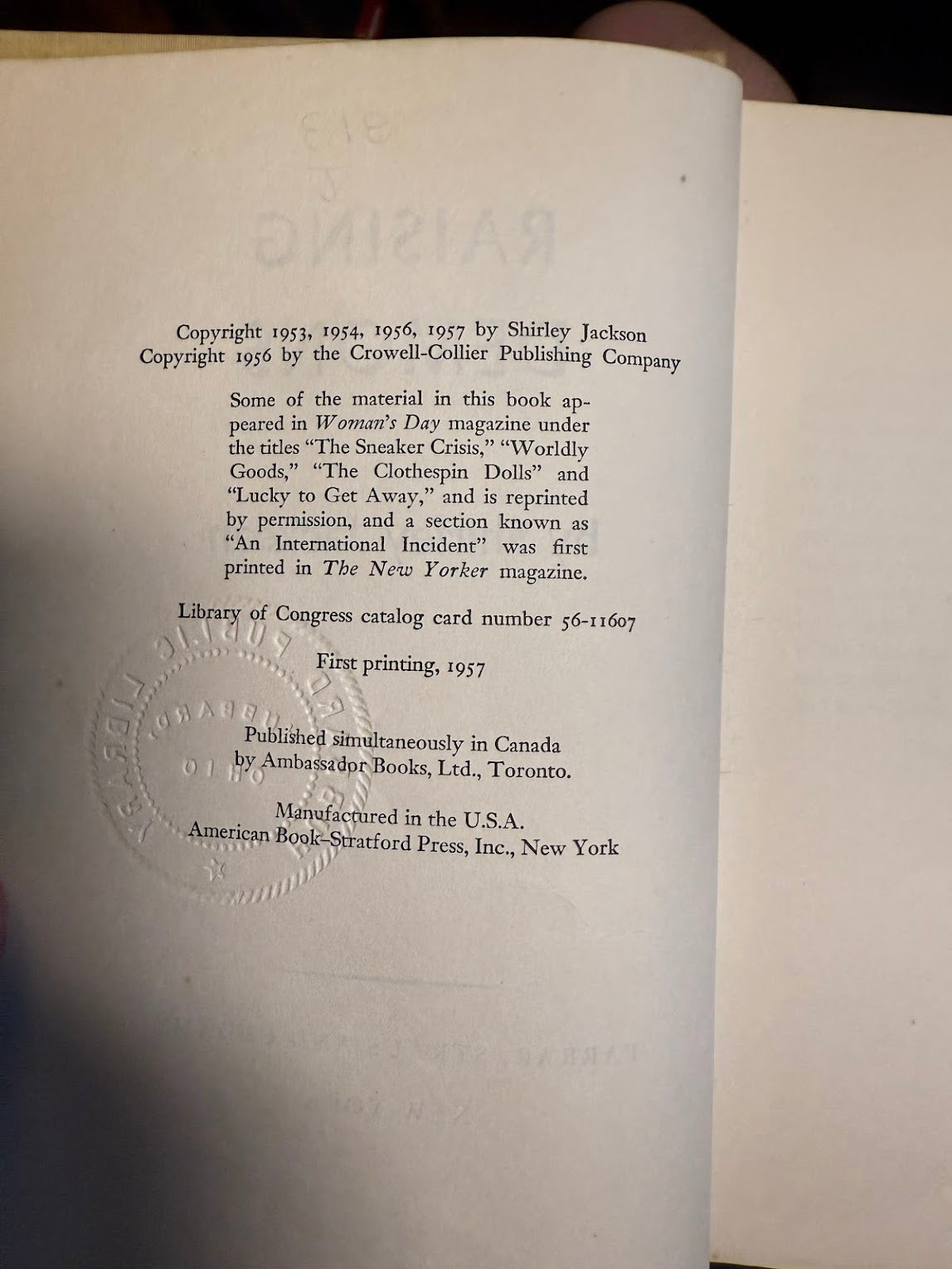 Raising Demons by Shirley Jackson