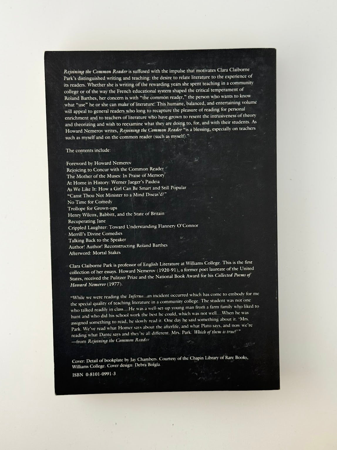Rejoining the Common Reader - Essays, 1962-1990 by Clara Claiborne Park
