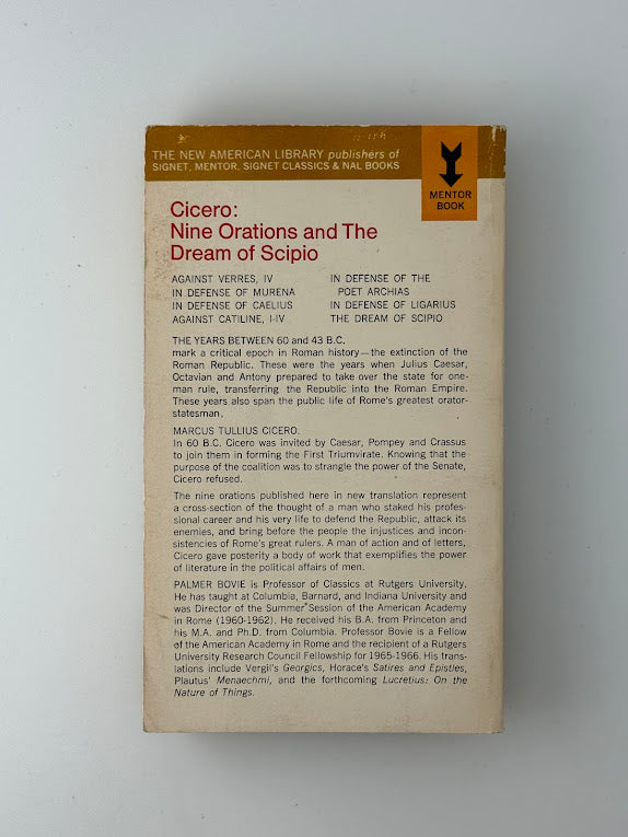 Cicero: Nine Orations and the Dream of Scipio