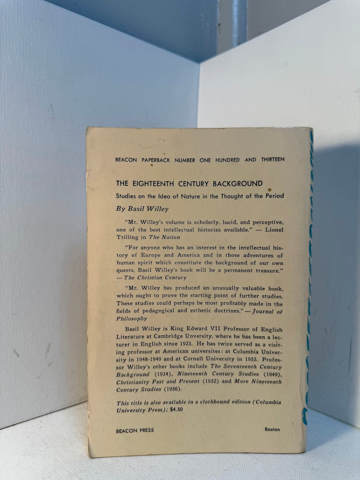 The Eighteenth Century Background by Basil Willey