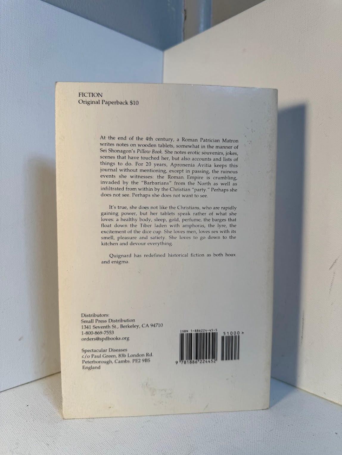 On Wooden Tablets Apronenia Avitia by Pascal Quignard