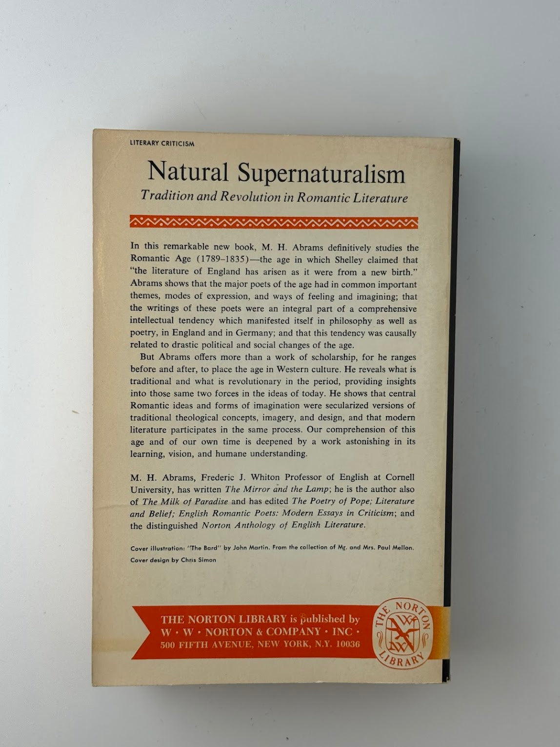 Natural Supernaturalism by M.H. Abrams