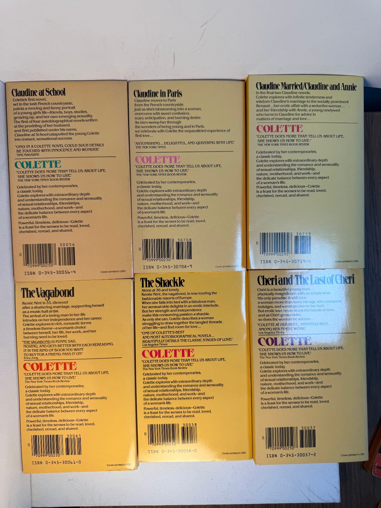 6 vintage Colette paperbacks