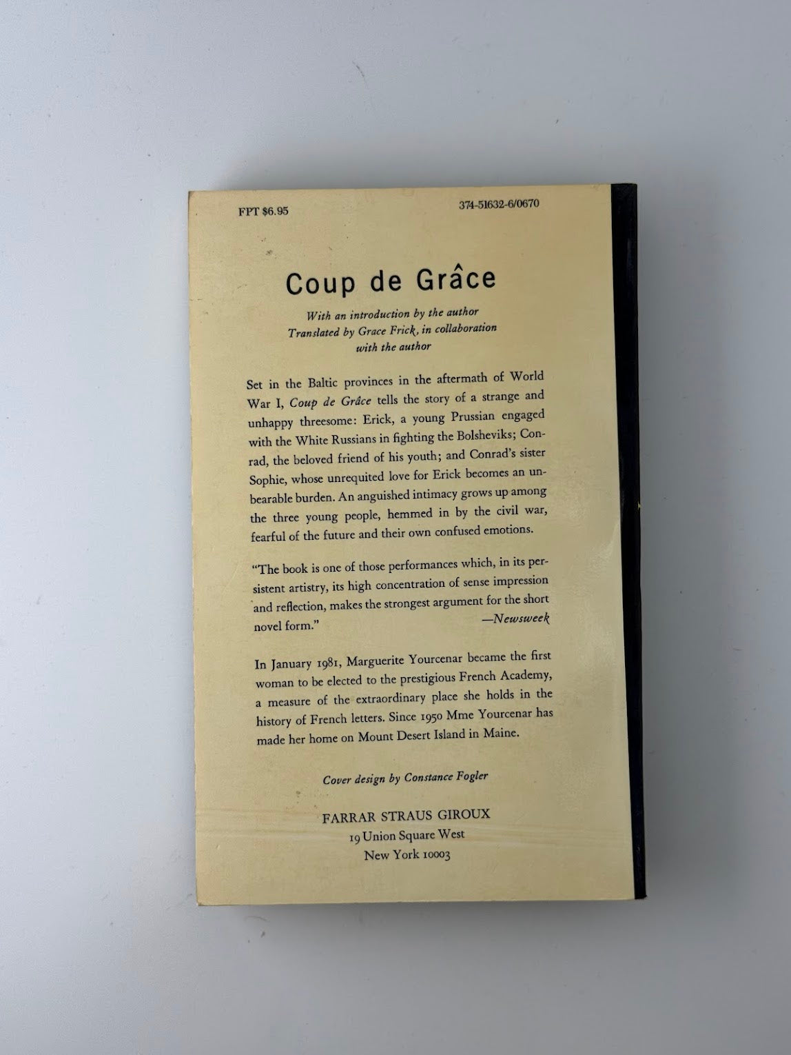 Coup de Grace by Marguerite Yourcenar
