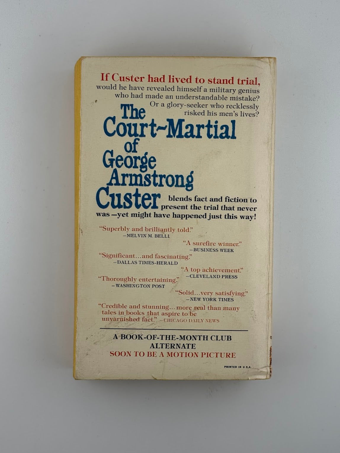 The Court Martial of George Armstrong Custer by Douglas C. Jones
