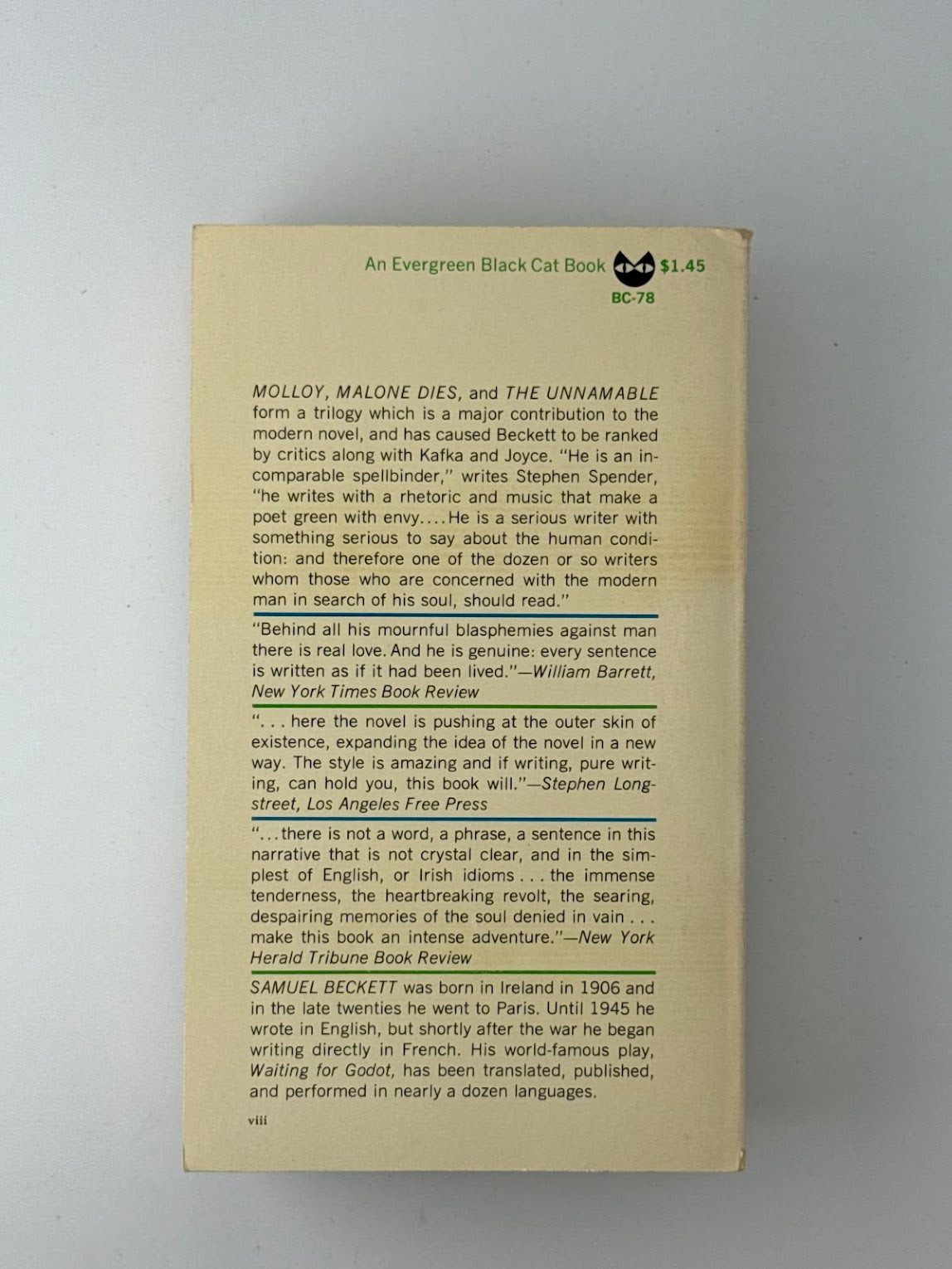 Three Novels by Samuel Beckett