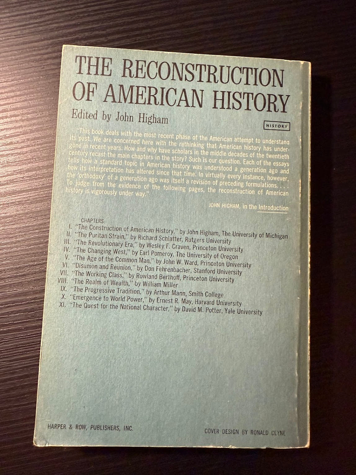 The Reconstruction of American History edited by John Higham