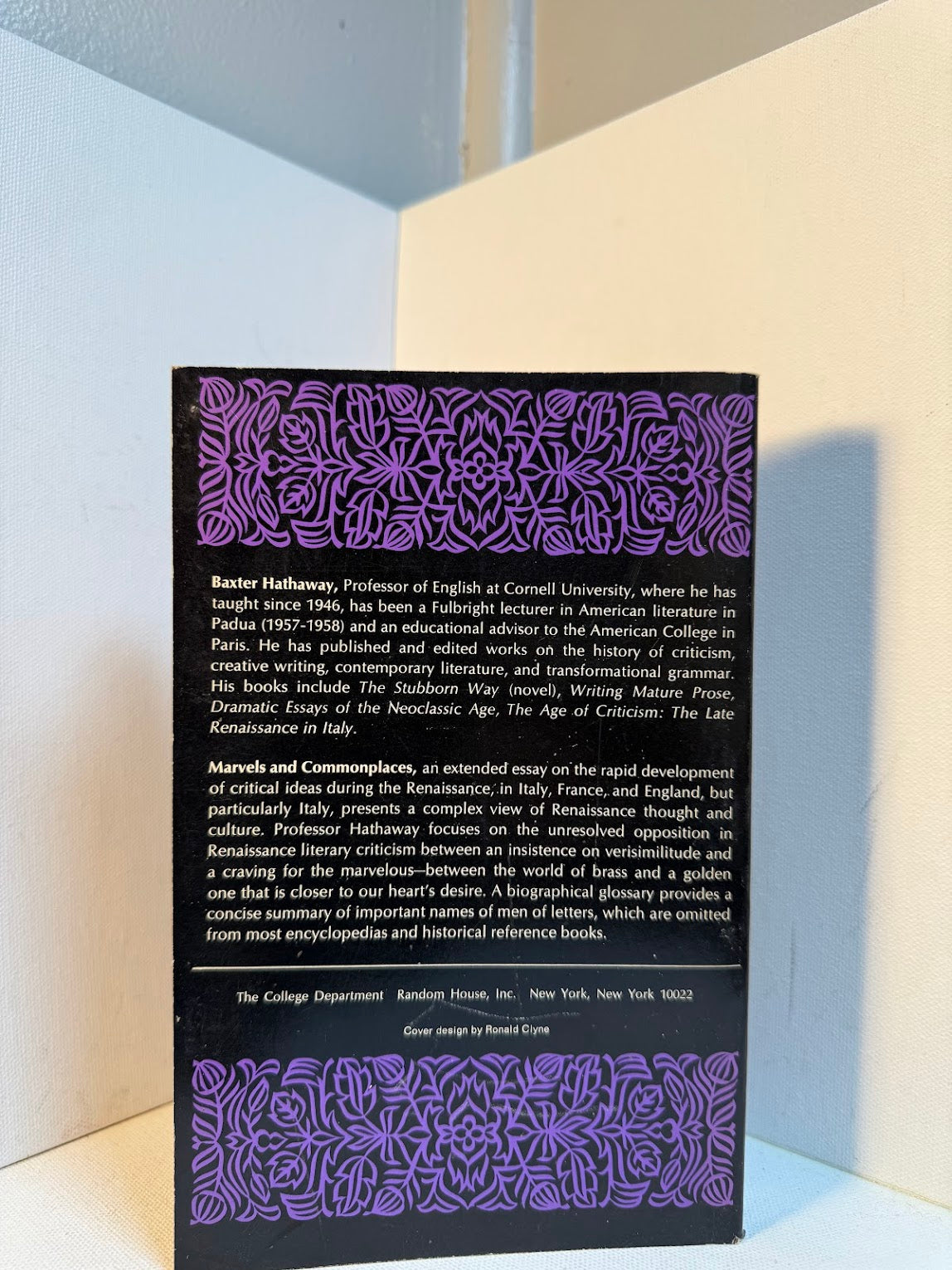 Marvels and Commonplaces: Renaissance Literary Criticism by Baxter Hathaway