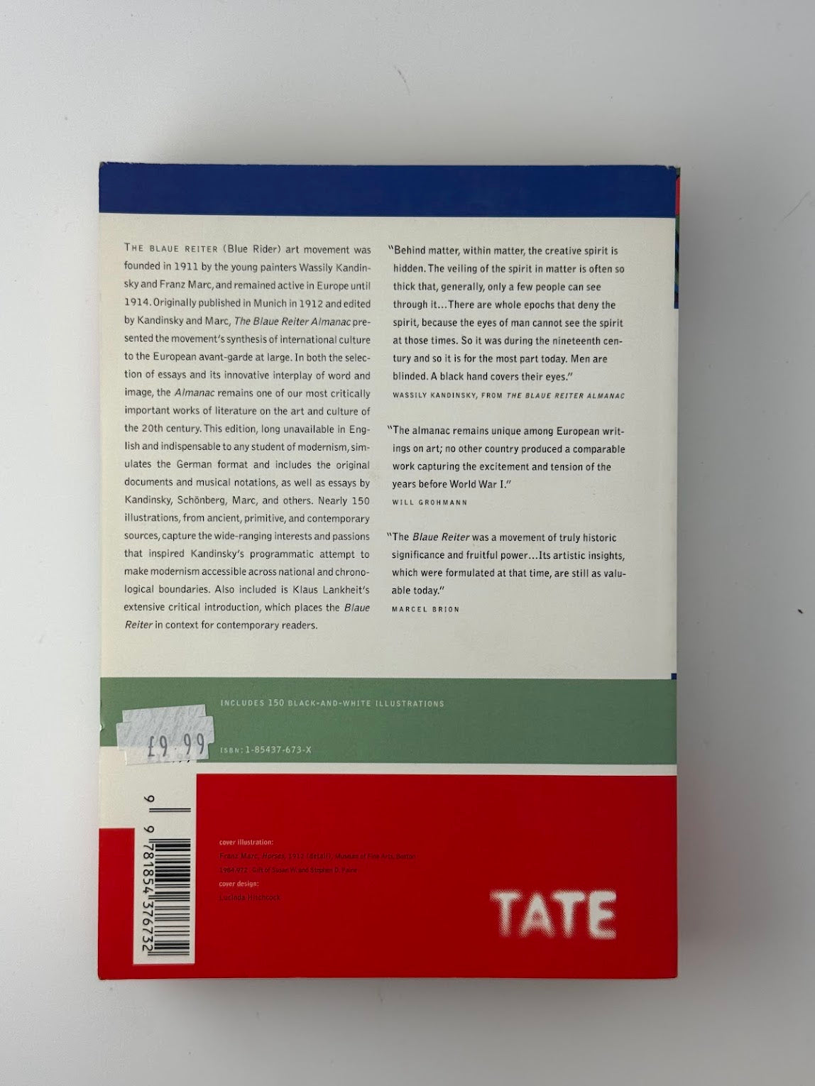 The Blue Reiter Almanac edited by Wassily Kadinsky and Franz Marc