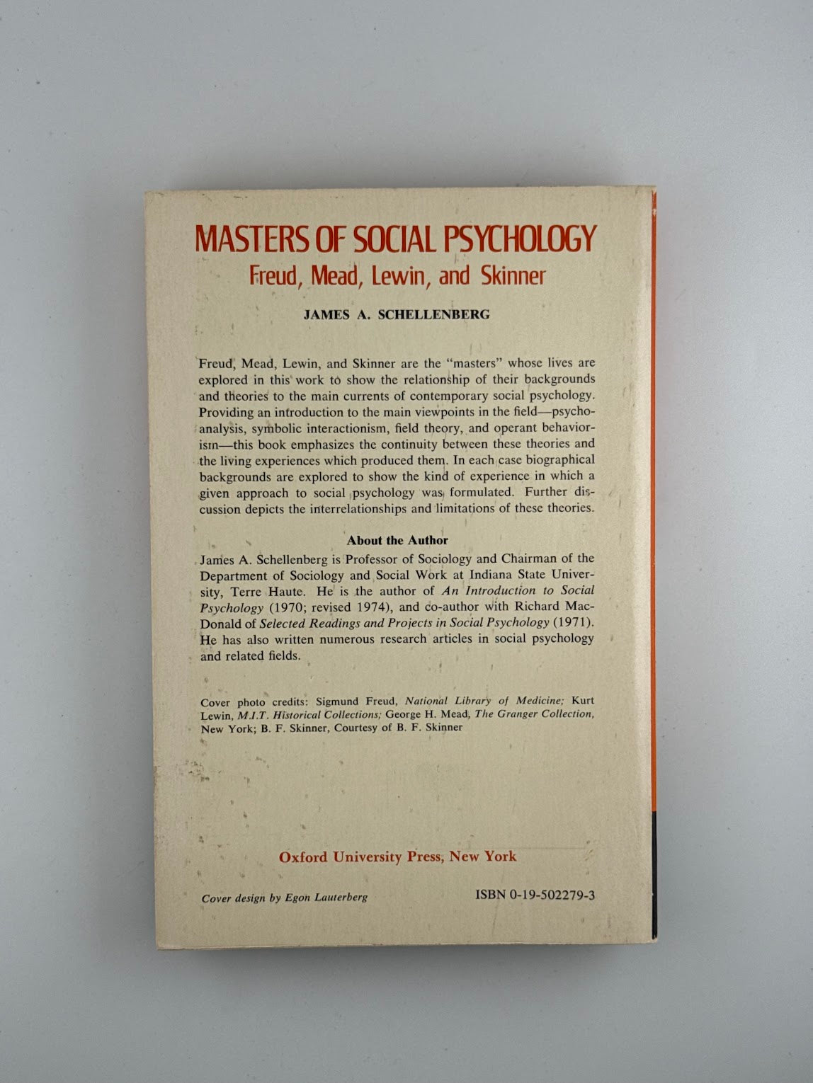Masters of Social Psychology by James A. Schellenberg