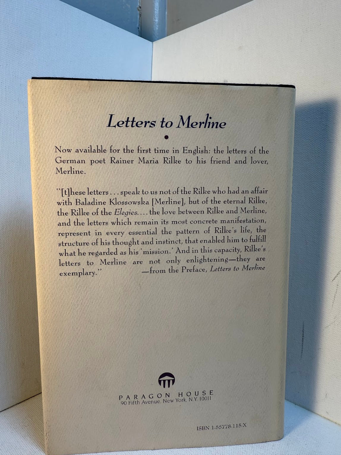 Letters to Merline 1919-1922 by Rainer Maria Rilke