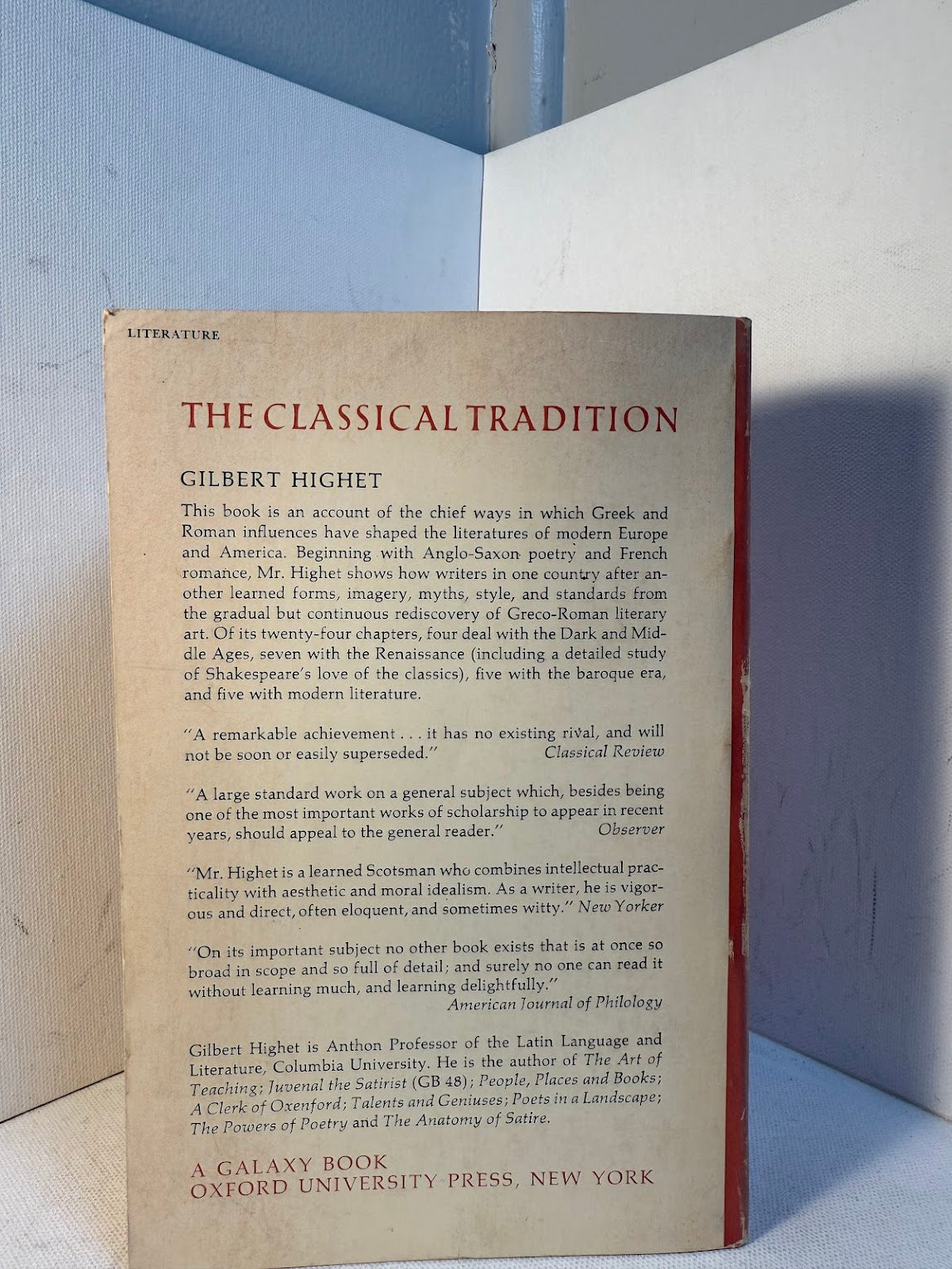 The Classical Tradition by Gilbert Highet
