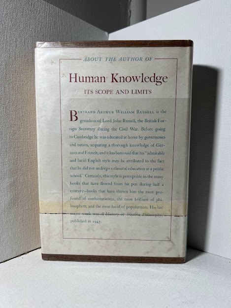 Human Knowledge : Its Scope and Limits by Bertrand Russell