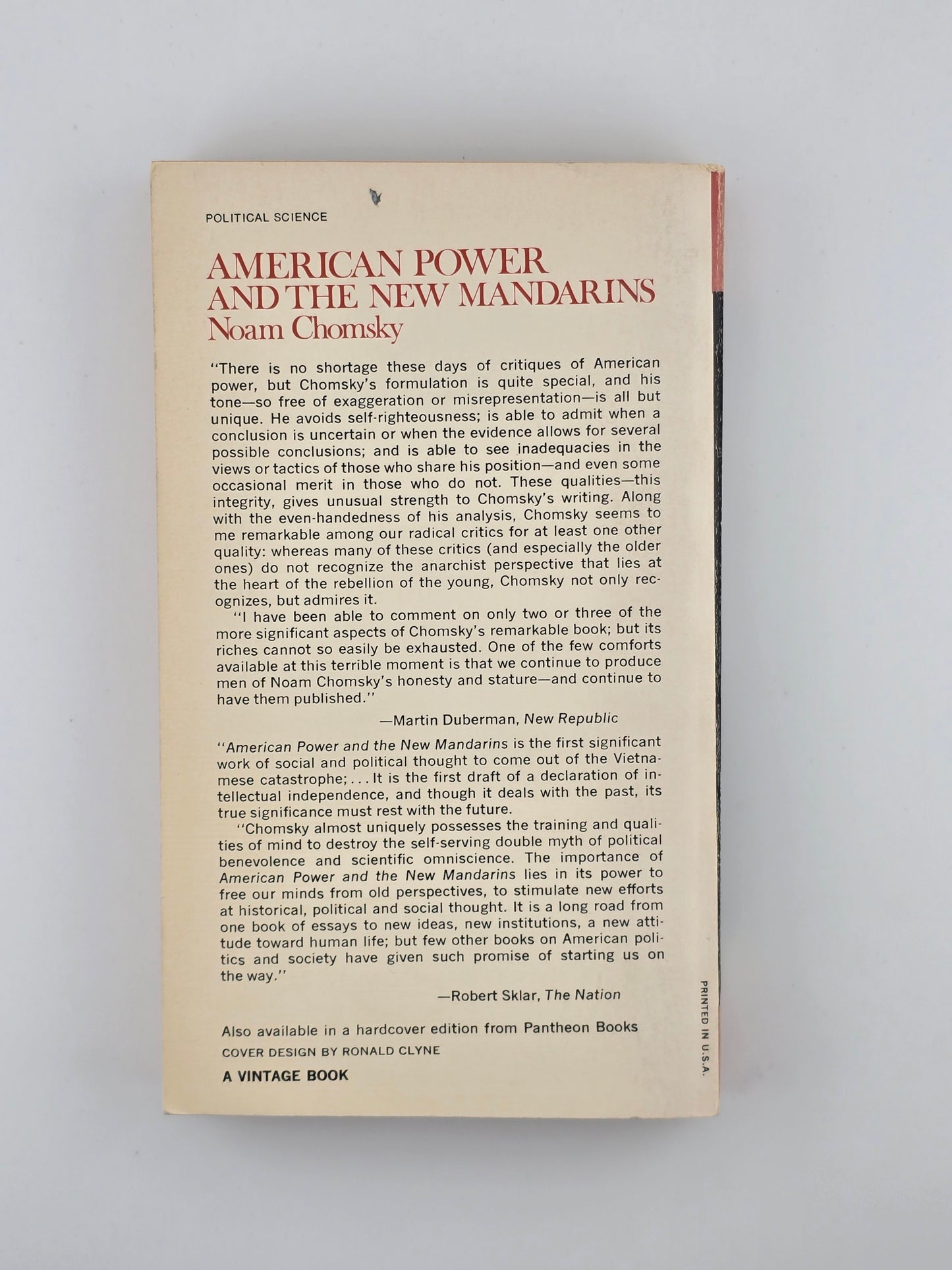 American Power and the New Mandarins by Noam Chomsky