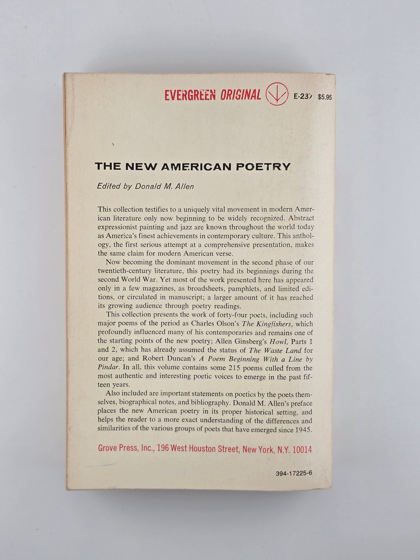 The New American Poetry edited by Donald M. Allen