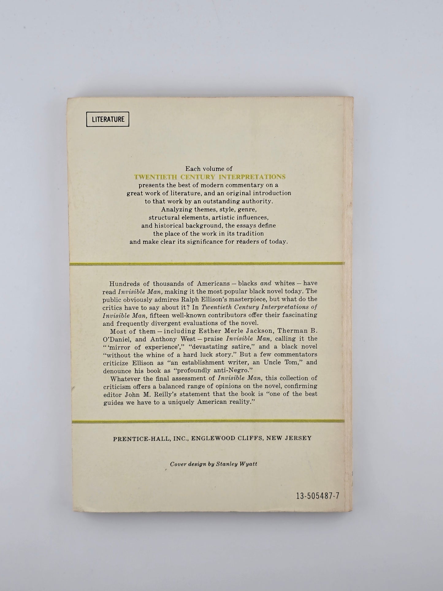Twentieth Century Interpretations of Invisible Man edited by John M. Reilly