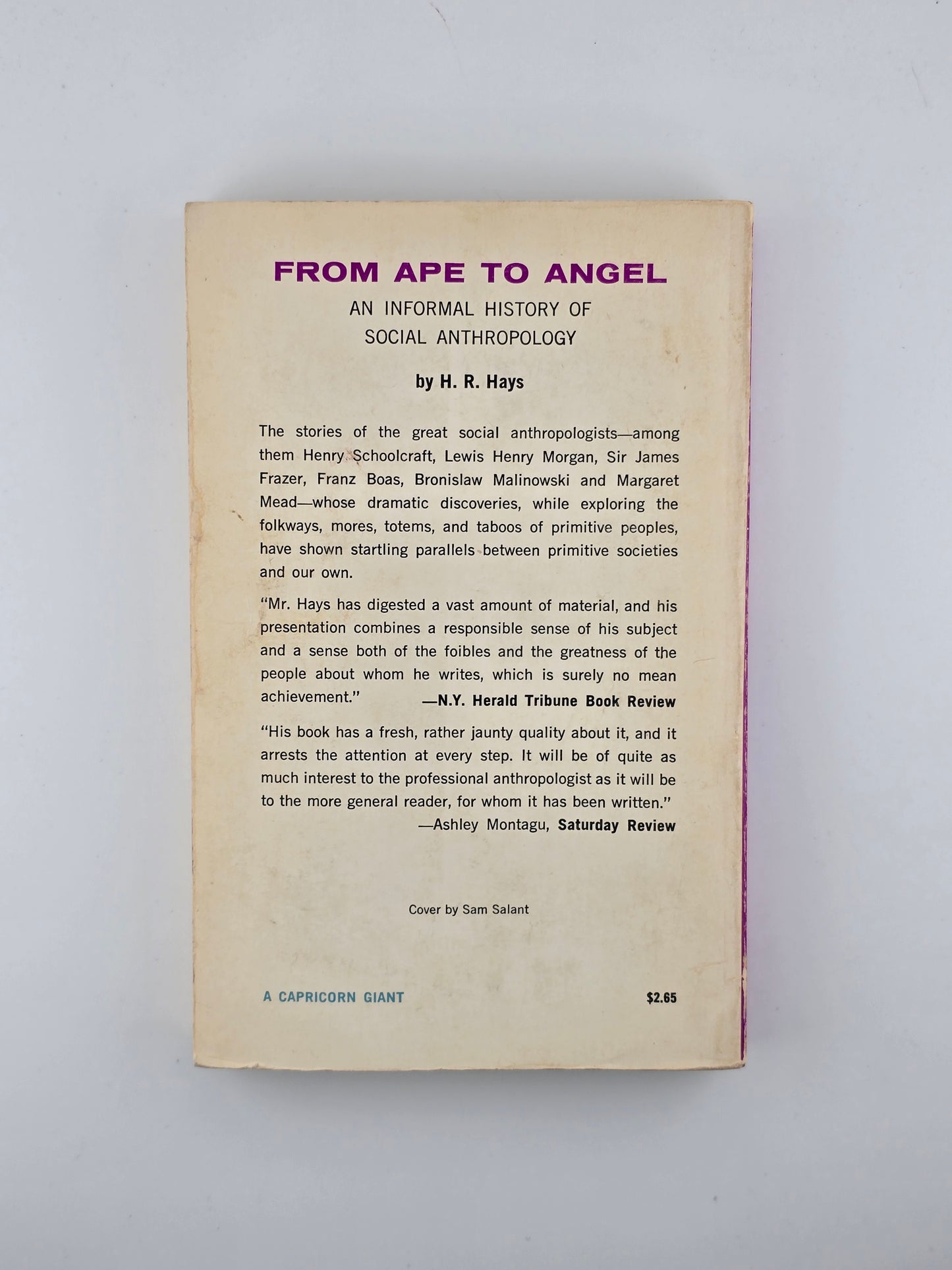From Ape to Angel by H. R. Hays