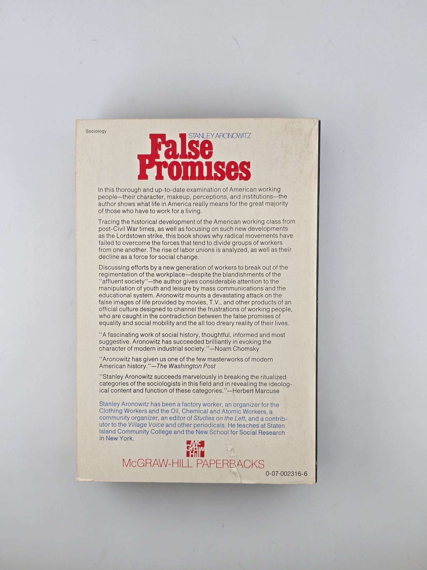 False Promises by Stanley Aronowitz