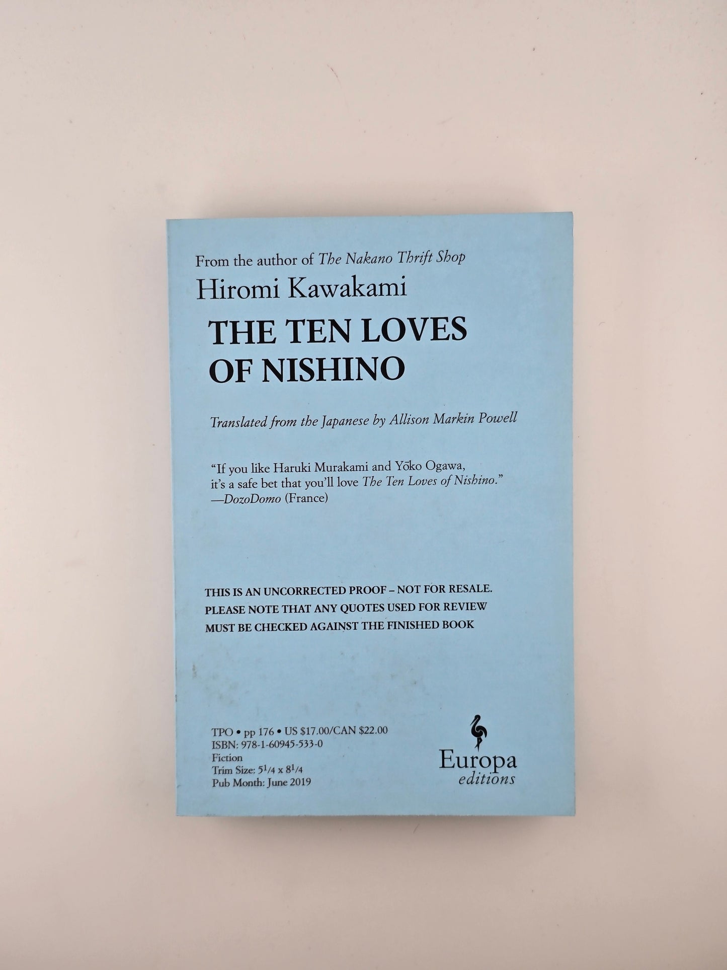 The Ten Loves of Nishino by Hiromi Kawakami