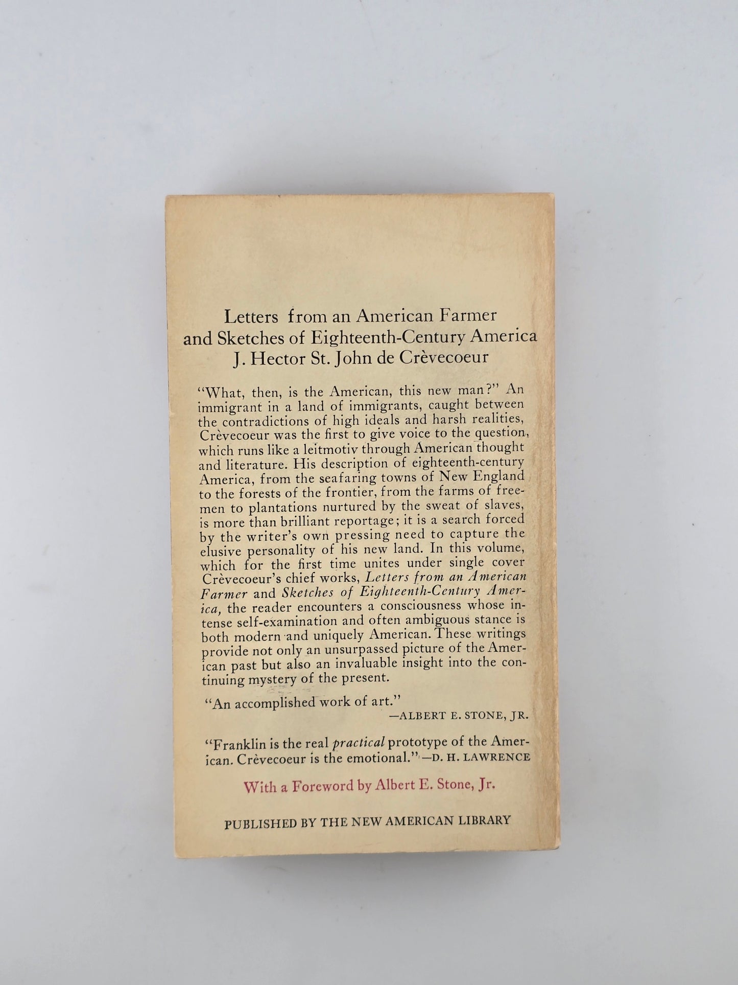 Letters from an American Farmer by J. Hector St. John de Crevecoeur
