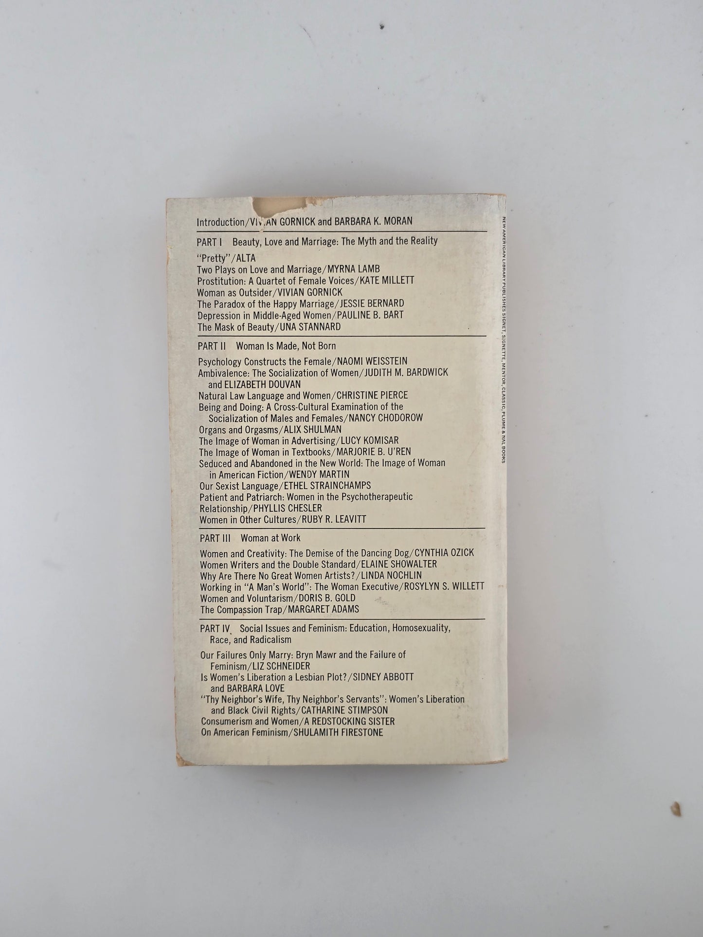 Woman in Sexist Society ed. by Vivian Gornick and Barbara K. Moran