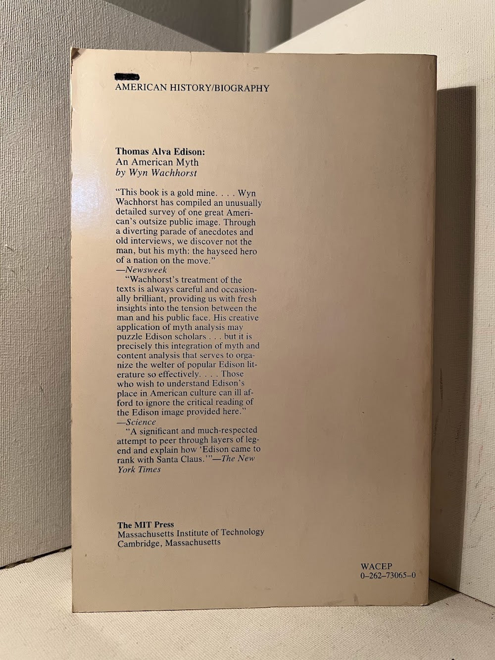Thomas Alva Edison: An American Myth by Wyn Wachhorst