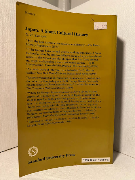 Japan A Short Cultural History by G.B. Sansom