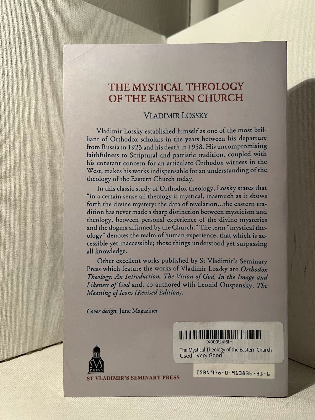 The Mystical Theology of the Eastern Church by Vladimir Lossky