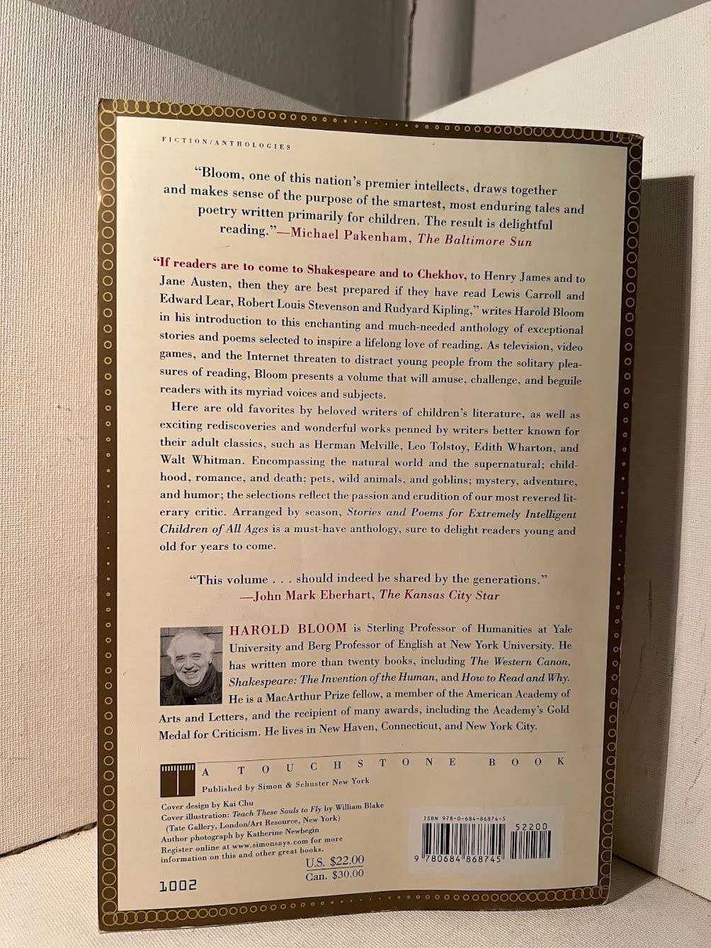 Stories and Poems for Extremely Intelligent Children of All Ages selected by Harold Bloom