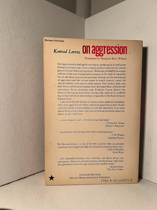 On Aggression by Konrad Lorenz
