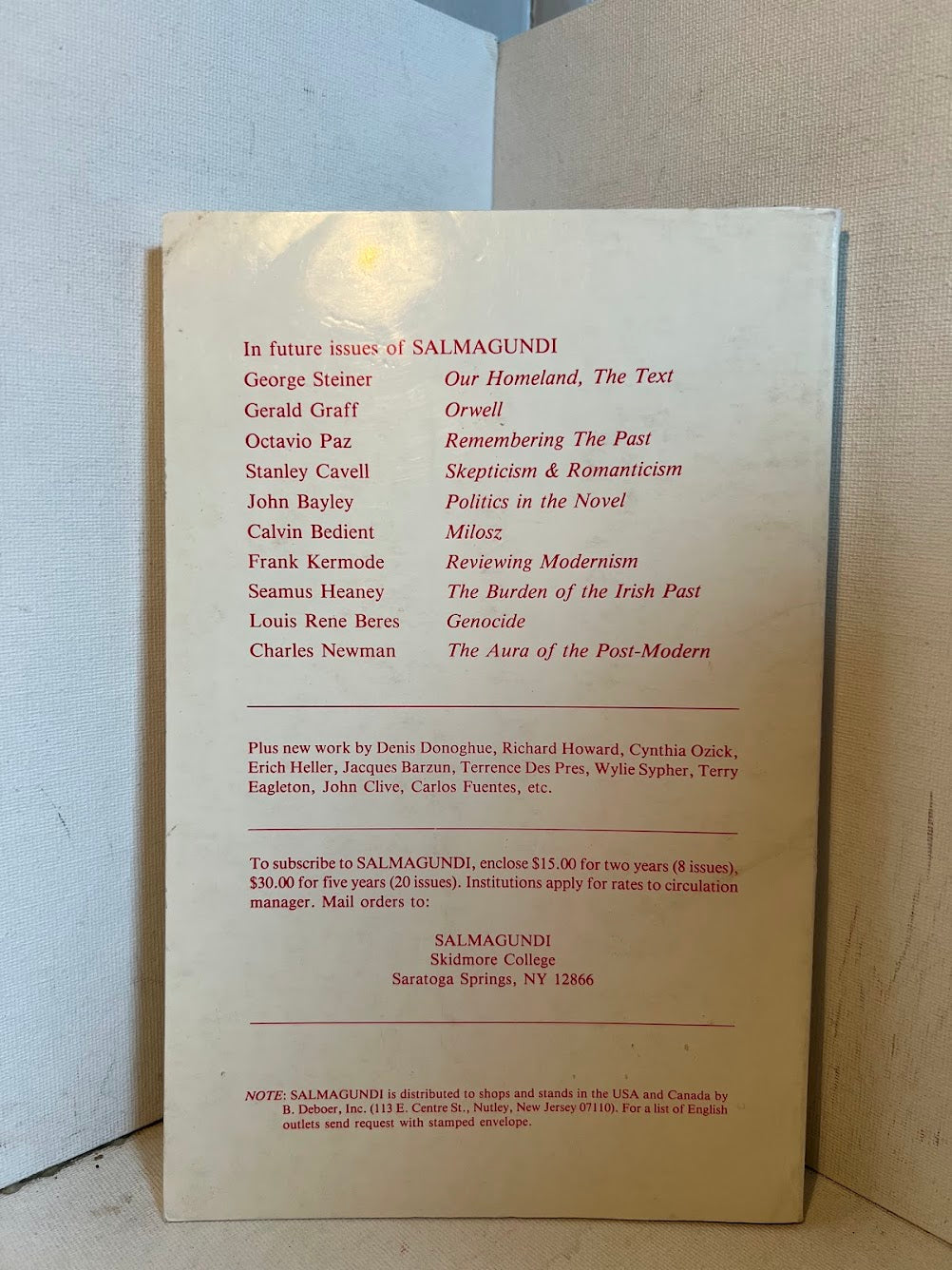 Nadine Gordimer: Politics & The Order of Art (Salmagundi)