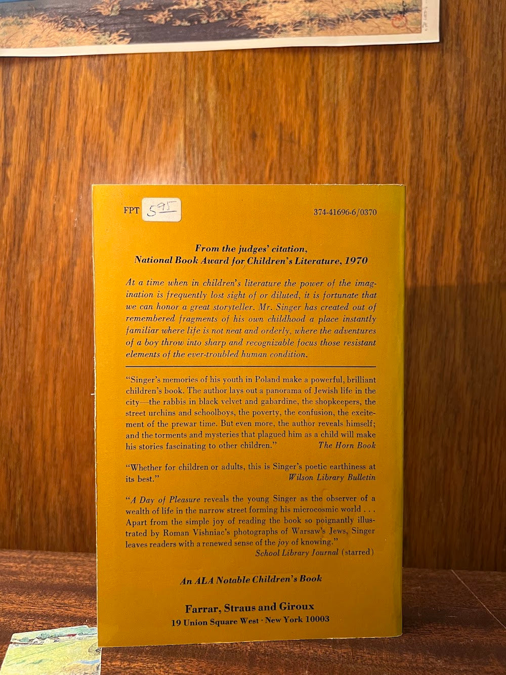 A Day of Pleasure by Isaac Bashevis Singer