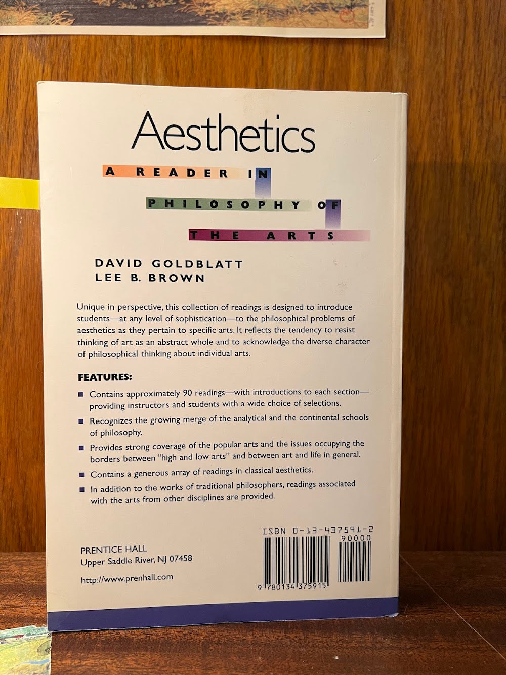 Aesthetics - A Reader in Philosophy in the Arts edited by David Goldblatt and Lee B. Brown