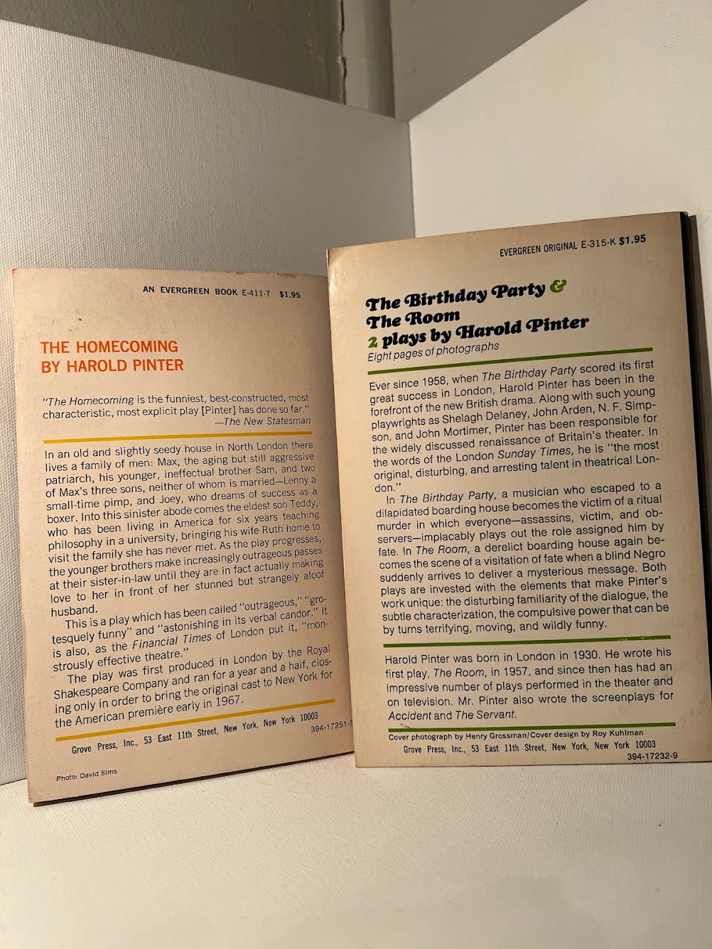 The Homecoming/The Birthday Party & The Room by Harold Pinter