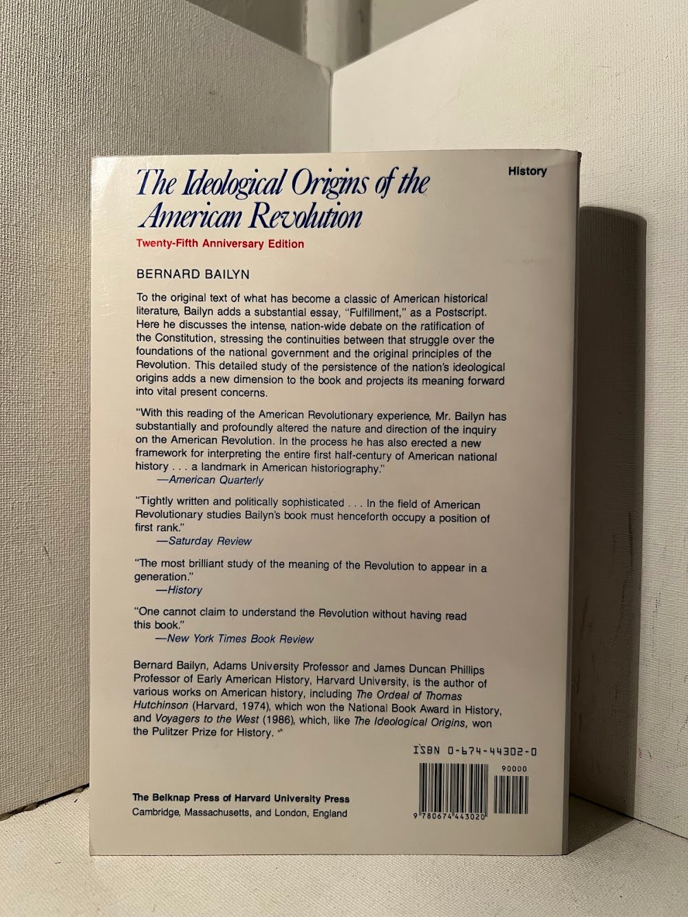 The Ideological Origins of the American Revolution by Bernard Bailyn