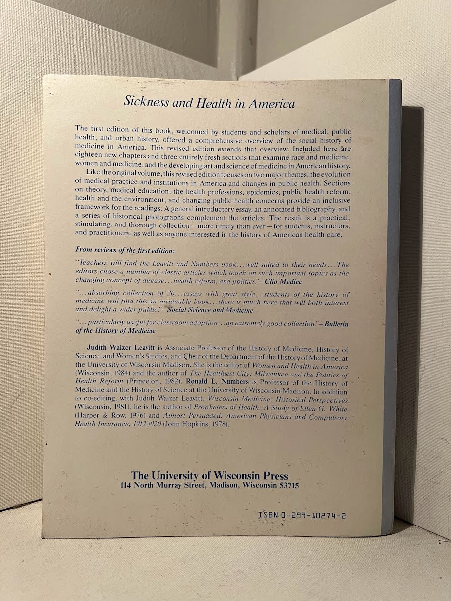 Sickness & Health in America : Readings in the History of Medicine and Public Health