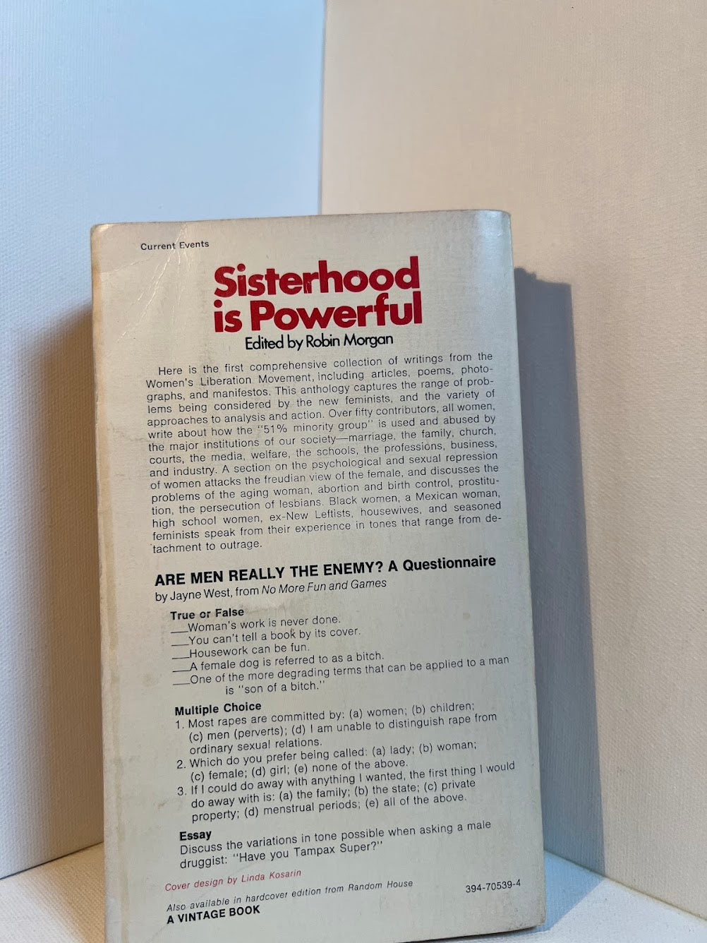 Sisterhood is Powerful - An Anthology of Writings from the Women's Liberation Movement edited by Robin Morgan