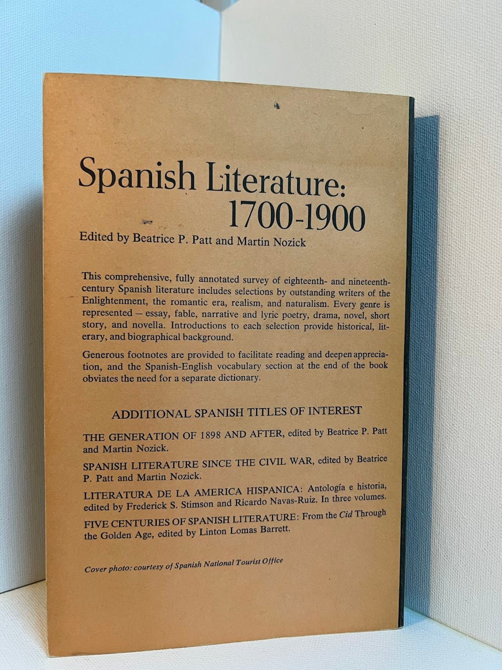 Spanish Literature 1700-19000 edited by Beatrice Patt and Martin Nozick