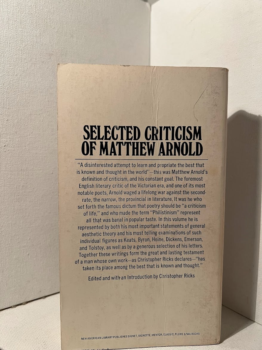 Selected Criticism of Matthew Arnold
