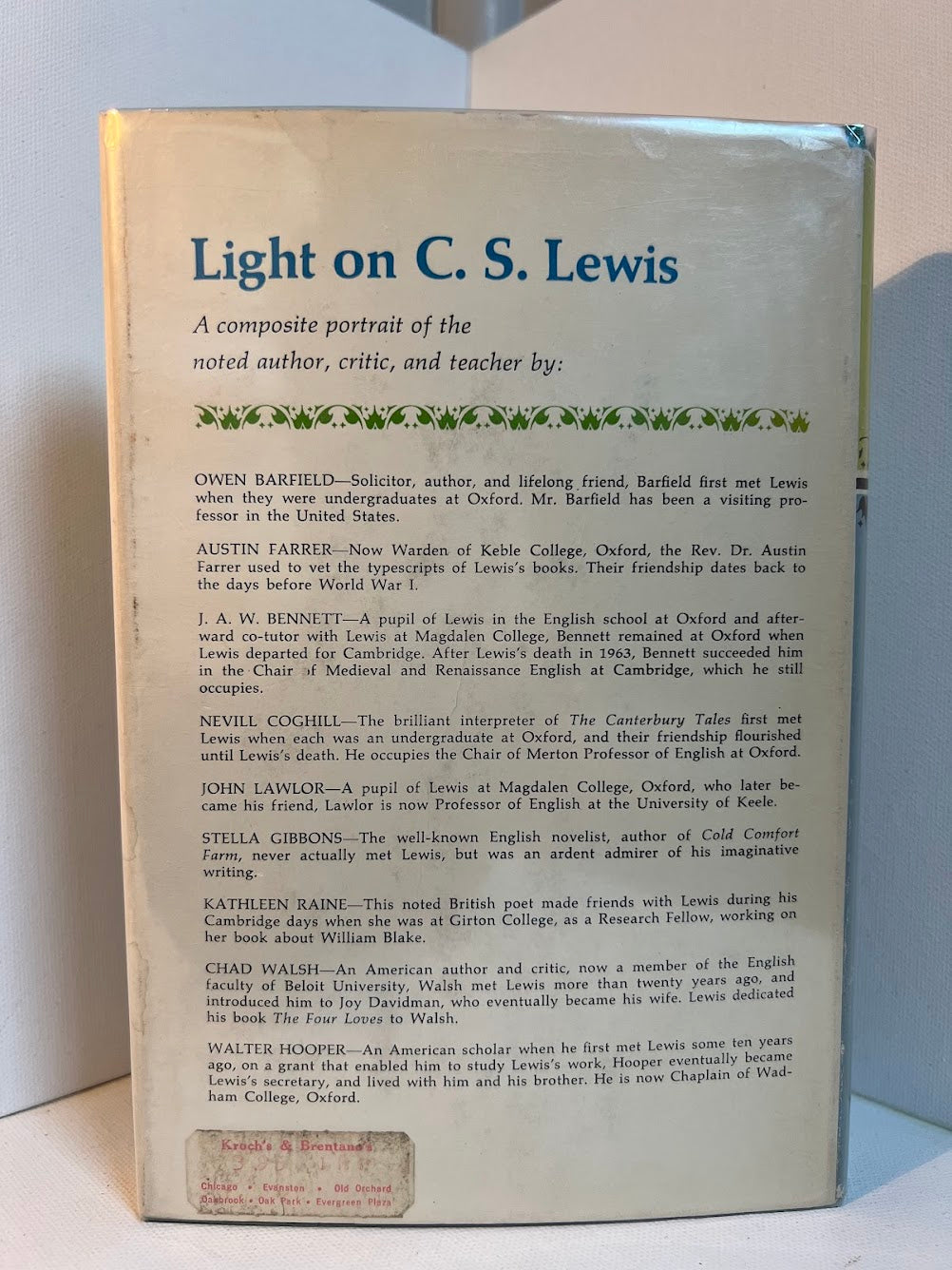 Light on C.S. Lewis edited by Jocelyn Gibb