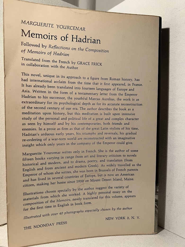 Memoirs of Hadrian by Marguerite Yourcenar