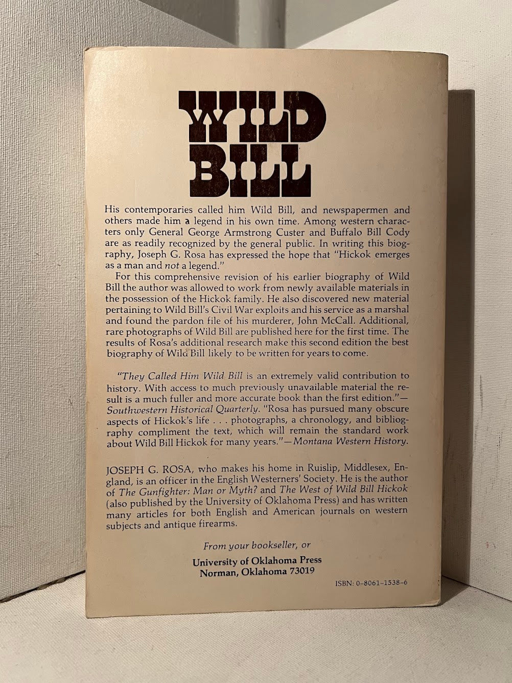 They Called Him Wild Bill by Joseph G. Rosa