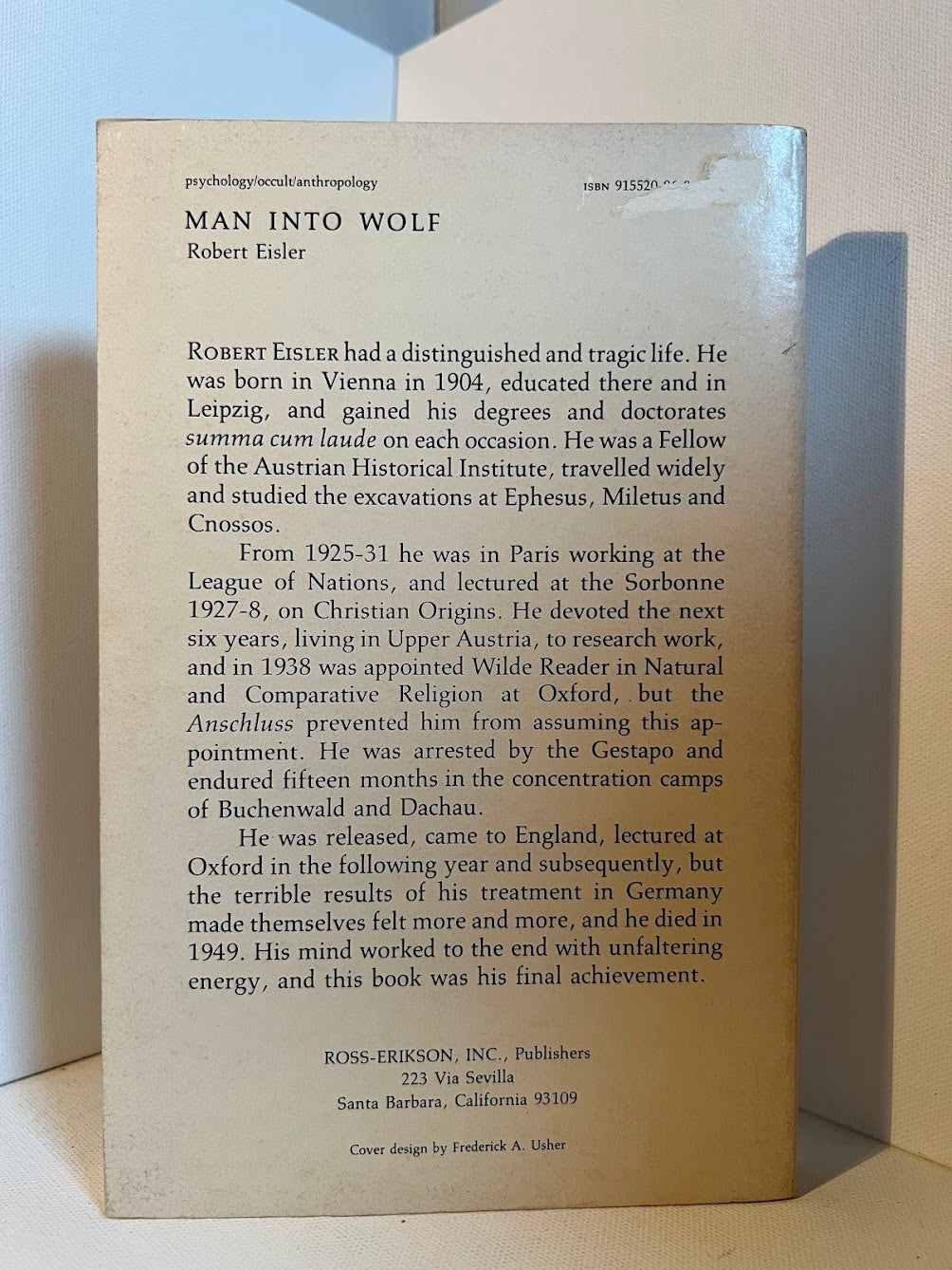 Man Into Wolf by Robert Eisler