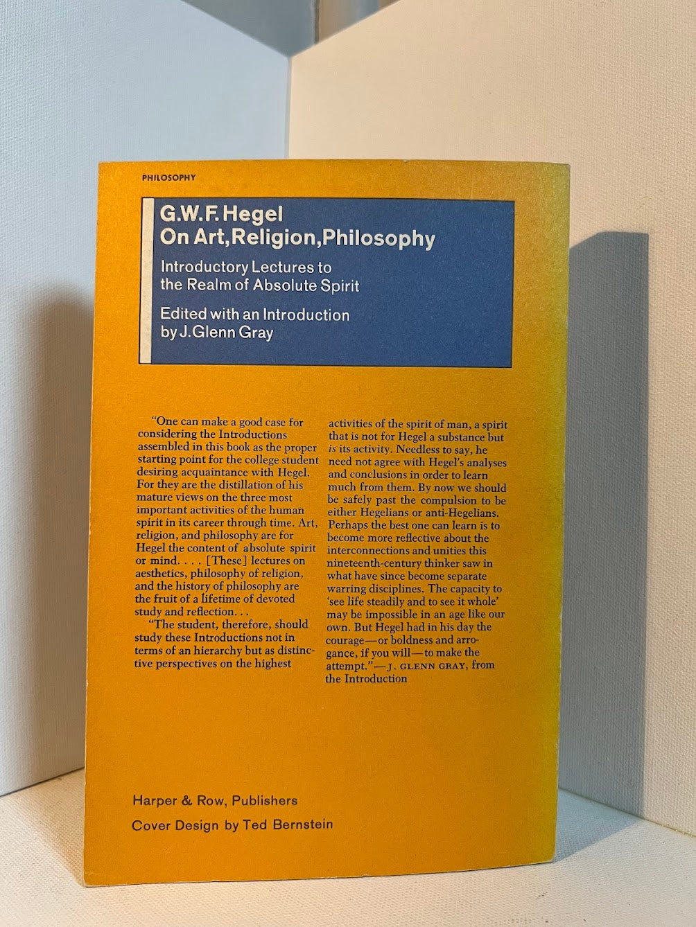 On Art, Religion, Philosophy by G.W.F. Hegel
