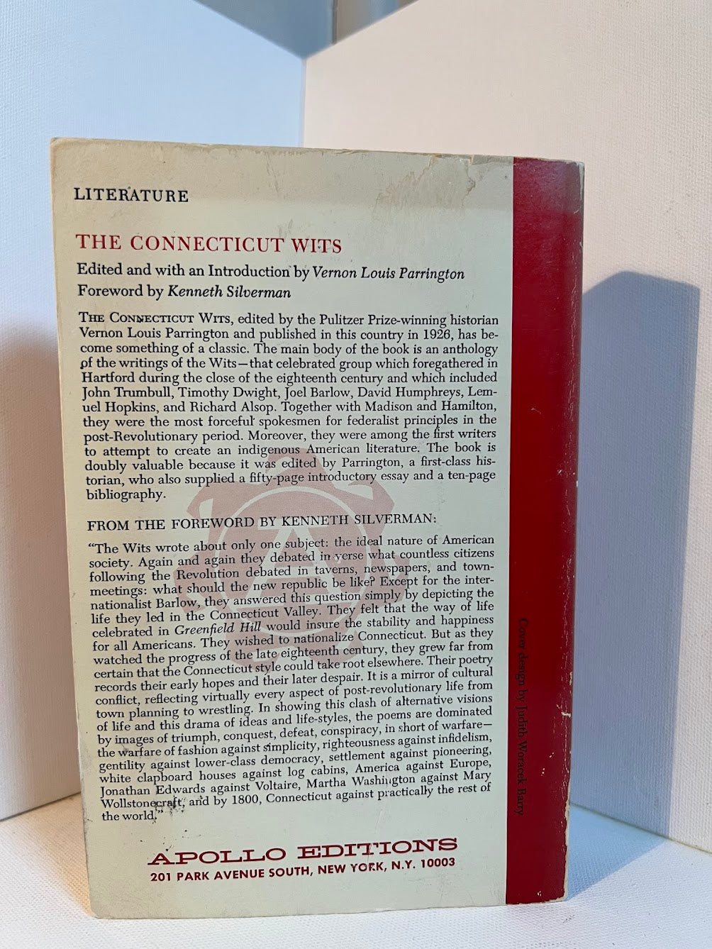 The Connecticut Wits edited by Vernon Louis Parrington