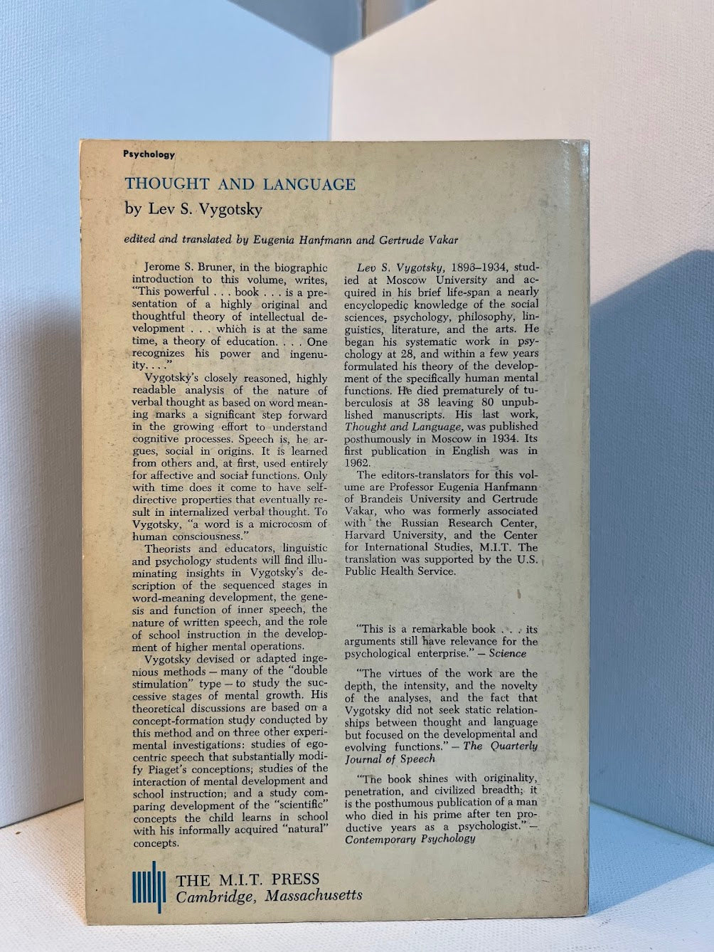 Thought and Language by Lev Semenovich Vygotsky