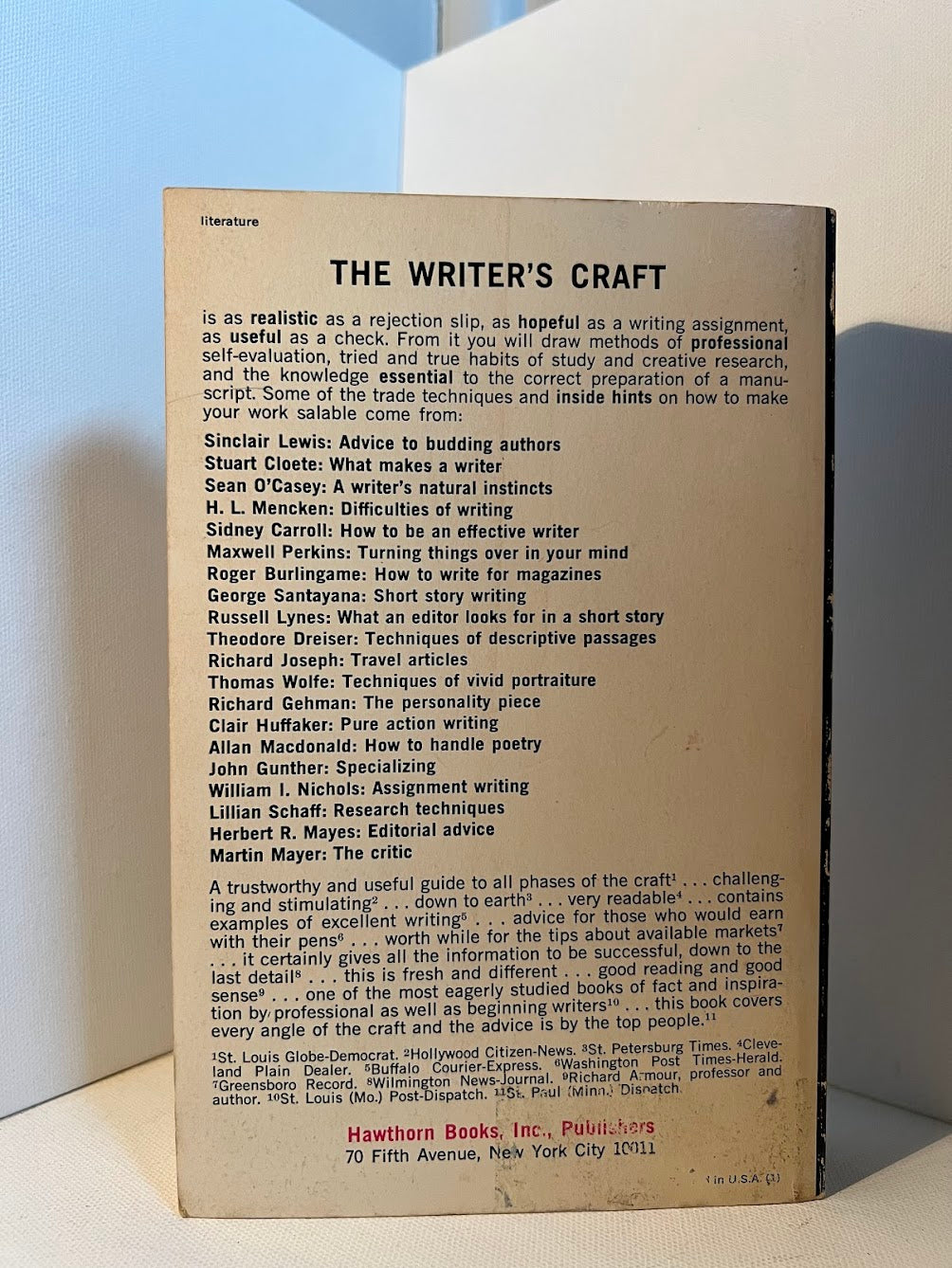 The Writer's Craft by Frederic A. Birmingham