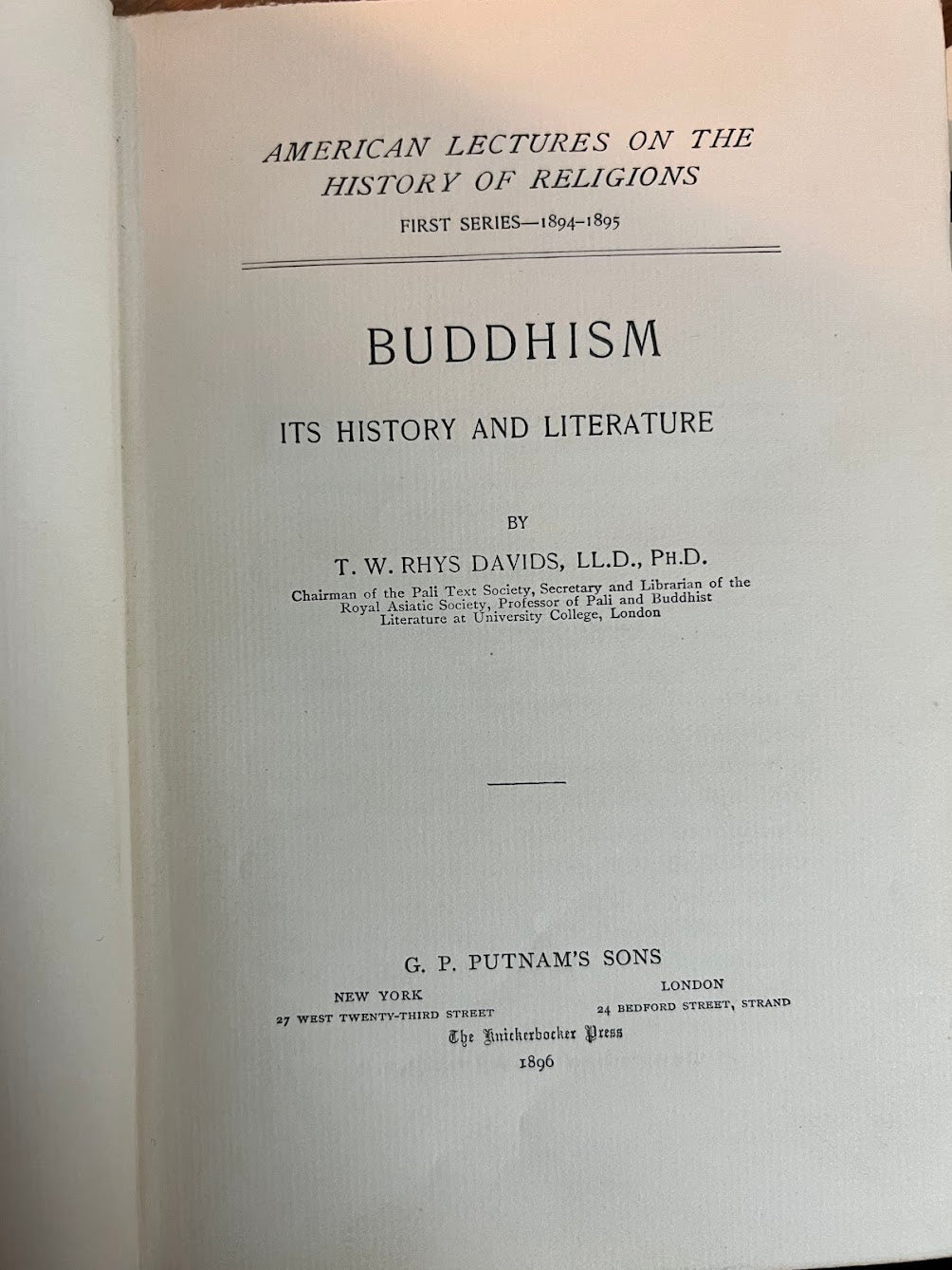 Buddhism by T.W. Rhys-Davids