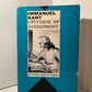 Critique of Judgement by Immanuel Kant