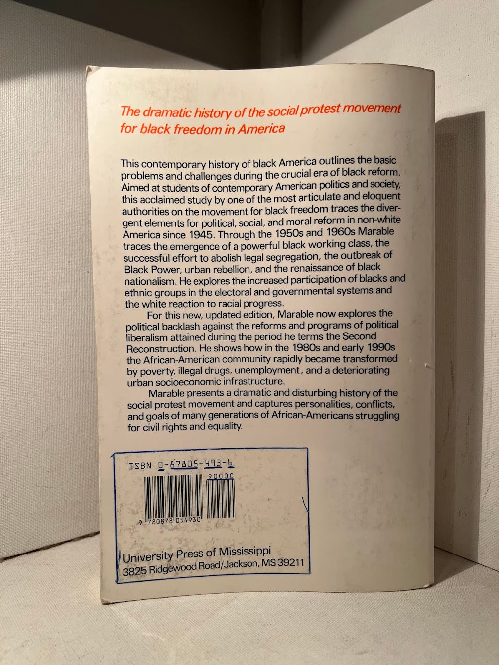 Race, Reform, and Rebellion by Manning Marable